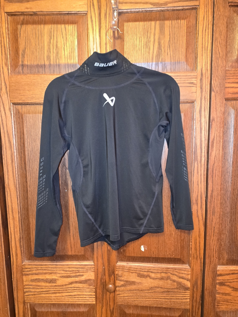 Bauer Black Long-Sleeve CUT SHIRT with White Logo